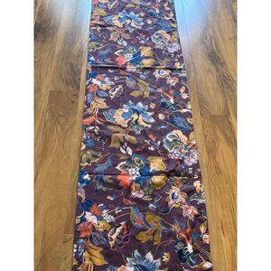 Floral Patterned Burgundy Table Runner With Reversible Design 84" X  17 3/4"